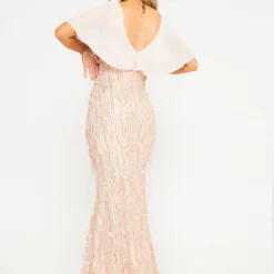 Apricot Butterfly Sleeve Sequin Maxi Dress -Cheap My Dreamy Dress Store apricot butterfly sleeve sequin maxi dress p14022 120883 image