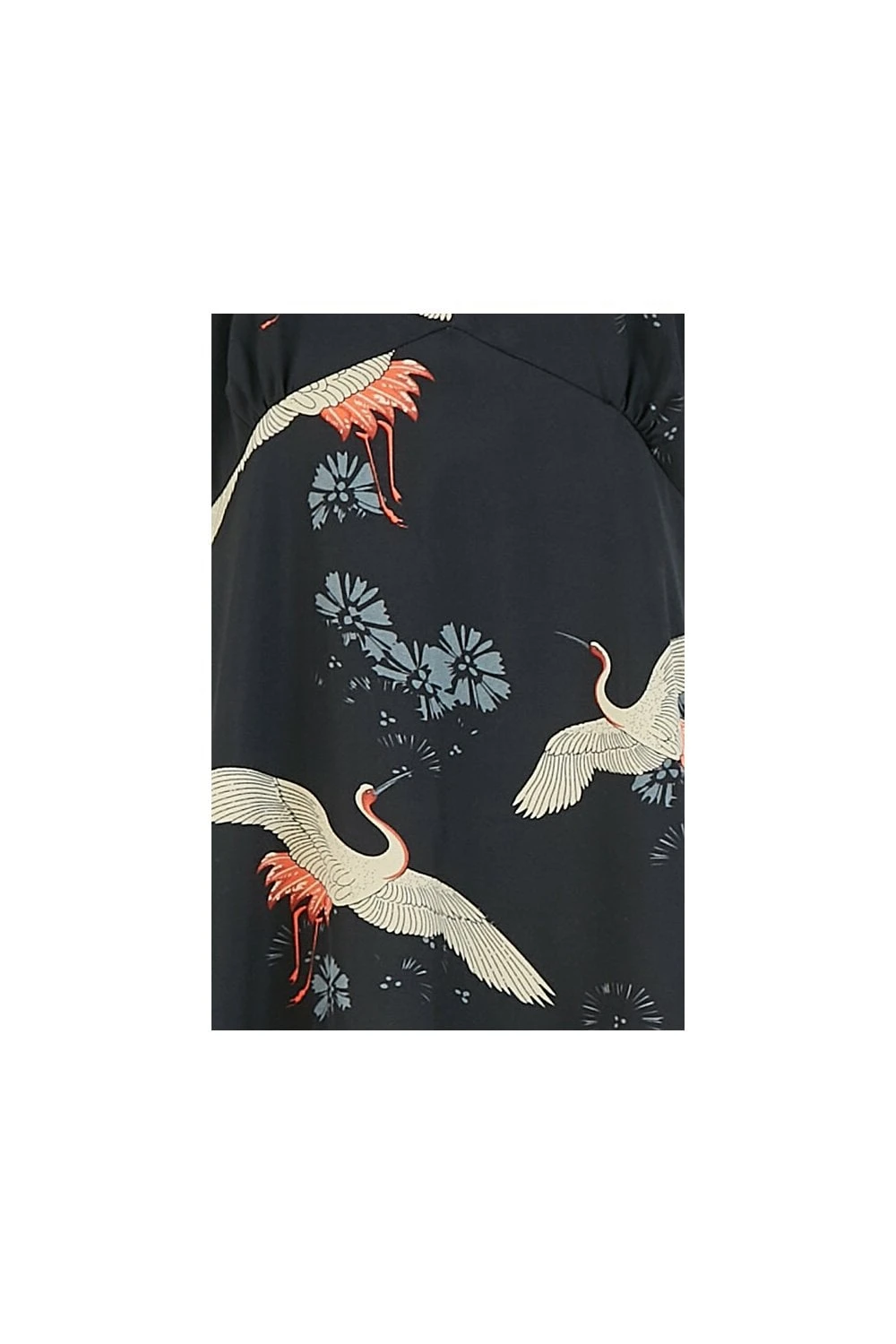 Yumi Black Crane Print Kimono Midi Dress 5 Yumi Black Crane Print Kimono Midi Dress - Image 5