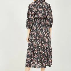 Yumi Black Floral Print Shirt Dress -Cheap My Dreamy Dress Store black floral print shirt dress p10226 111373 image