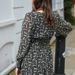 Black Floral Print Wrap Dress -Cheap My Dreamy Dress Store black floral print wrap dress p19604 146850 image