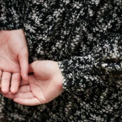 Black Floral Print Wrap Dress -Cheap My Dreamy Dress Store black floral print wrap dress p19604 146852 image