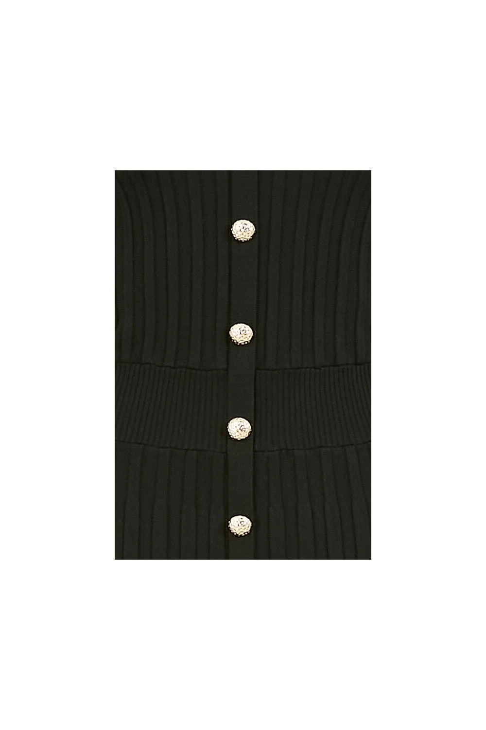 Yumi Black Knitted Button Detail Dress 5 Yumi Black Knitted Button Detail Dress - Image 5