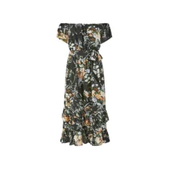 Yumi Black Oriental Bardot Frill Dress -Cheap My Dreamy Dress Store black oriental bardot frill dress p8530 71478 image