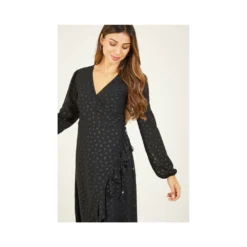 Yumi Black Spotted Frill Wrap Dress 5 Yumi Black Spotted Frill Wrap Dress -Cheap My Dreamy Dress Store black spotted frill wrap dress p7745 68304 image