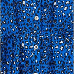 Yumi Blue Animal Print Midi Shirt Dress -Cheap My Dreamy Dress Store blue animal print midi shirt dress p10486 111188 image