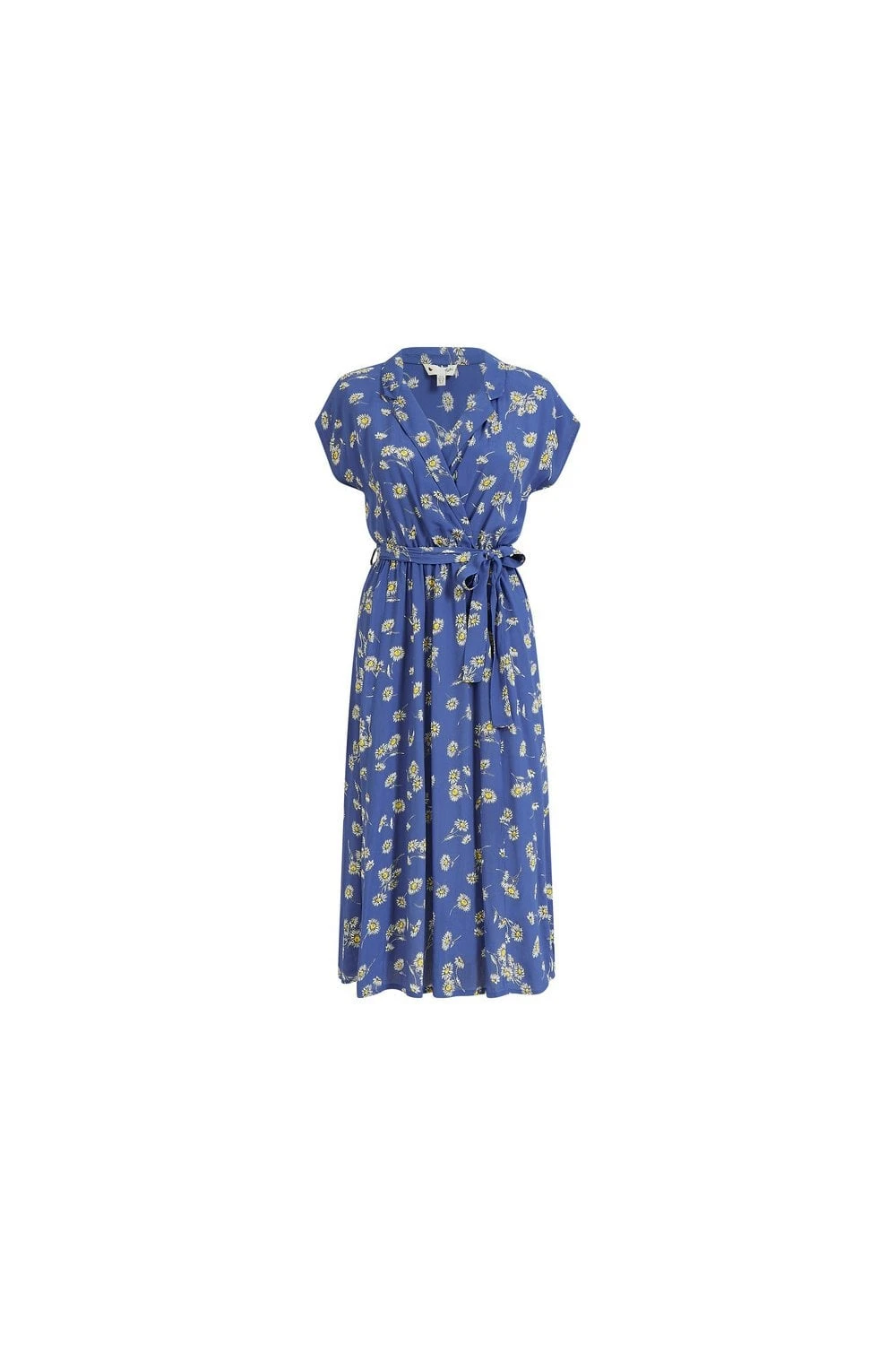 Yumi Blue Daisy Print Wrap Midi Dress 4 Yumi Blue Daisy Print Wrap Midi Dress - Image 4