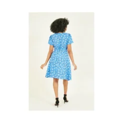 Yumi Blue Dalmatian Print Skater Dress -Cheap My Dreamy Dress Store blue dalmatian print skater dress p112 419 image