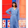 Yumi Blue Denim Long Sleeve Wrap Dress
