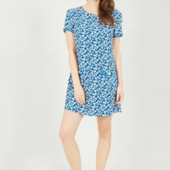 Yumi Blue Ditsy Print Tunic Dress -Cheap My Dreamy Dress Store blue ditsy print tunic dress p10512 111283 image
