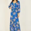 Yumi Blue Floral Print Maxi Dress