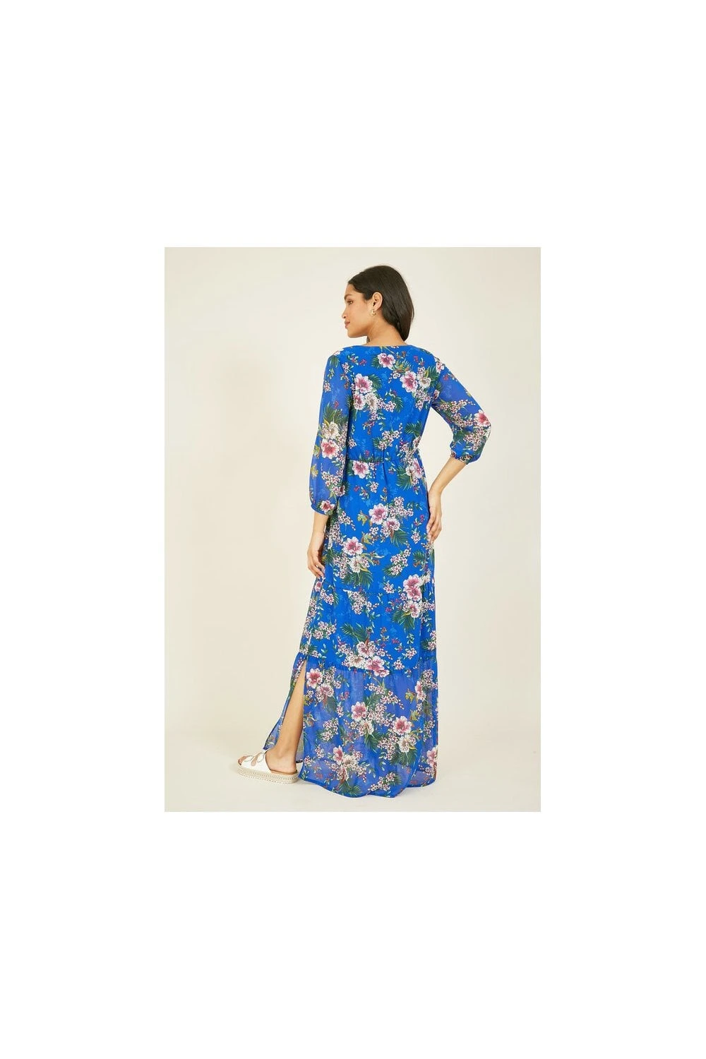 Yumi Blue Floral Print Maxi Dress 4 Yumi Blue Floral Print Maxi Dress - Image 4