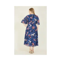 Blue Plus Size Crane Print Wrap Midi Dress 8 Blue Plus Size Crane Print Wrap Midi Dress -Cheap My Dreamy Dress Store blue plus size crane print wrap midi dress p8127 69722 image