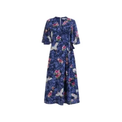 Blue Plus Size Crane Print Wrap Midi Dress 10 Blue Plus Size Crane Print Wrap Midi Dress -Cheap My Dreamy Dress Store blue plus size crane print wrap midi dress p8127 69724 image