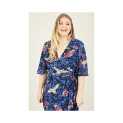 Blue Plus Size Crane Print Wrap Midi Dress 11 Blue Plus Size Crane Print Wrap Midi Dress -Cheap My Dreamy Dress Store blue plus size crane print wrap midi dress p8127 69725 image