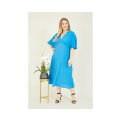 Blue Plus Size Kimono Sleeve Midi Dress -Cheap My Dreamy Dress Store blue plus size kimono sleeve midi dress p7553 67516 image