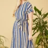 Yumi Blue Striped Day Dress