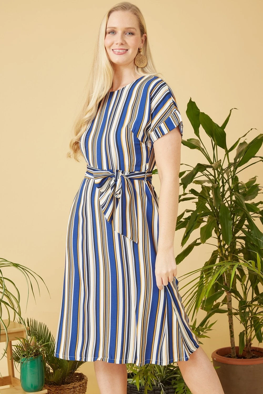 Yumi Blue Striped Day Dress 1 Yumi Blue Striped Day Dress