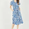 Yumi Blue Zebra Print Shirt Dress