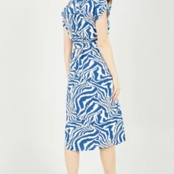 Yumi Blue Zebra Print Shirt Dress -Cheap My Dreamy Dress Store blue zebra print shirt dress p10476 111397 image