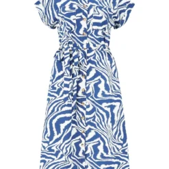 Yumi Blue Zebra Print Shirt Dress -Cheap My Dreamy Dress Store blue zebra print shirt dress p10476 111398 image