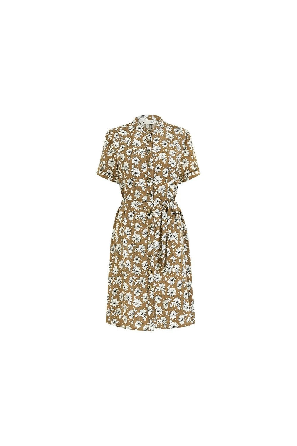 Brown Floral Print Shirt Dress 6 Brown Floral Print Shirt Dress - Image 6