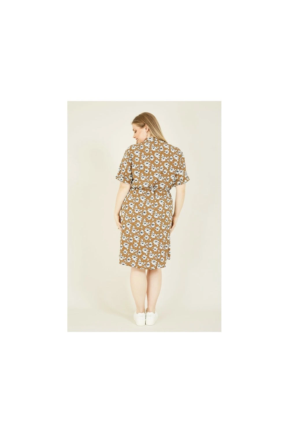 Brown Floral Print Shirt Dress 5 Brown Floral Print Shirt Dress - Image 5