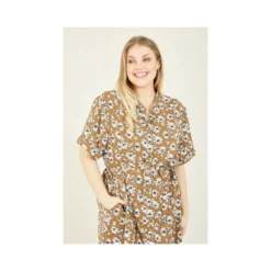 Brown Floral Print Shirt Dress 7 Brown Floral Print Shirt Dress -Cheap My Dreamy Dress Store brown floral print shirt dress p8128 69731 image