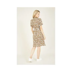 Yumi Brown Floral Shirt Dress -Cheap My Dreamy Dress Store brown floral shirt dress p8124 69707 image