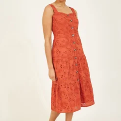 Yumi Burnt Orange Cotton Broderie Anglaise Dress 10 Yumi Burnt Orange Cotton Broderie Anglaise Dress -Cheap My Dreamy Dress Store burnt orange cotton broderie anglaise dress p8304 115142 image