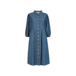 Yumi Chambray Shirt Dress With Puff Sleeves -Cheap My Dreamy Dress Store chambray shirt dress with puff sleeves p9153 103882 image