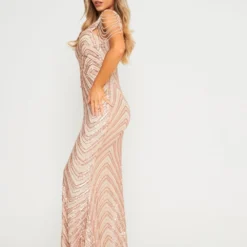 Champagne Jewelled Sleeve Maxi Dress -Cheap My Dreamy Dress Store champagne jewelled sleeve maxi dress p14031 120940 image