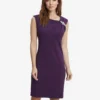 Chaselynn Short Sleeveless Empire Waist Sheath Dress With Embellished Neckline