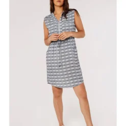 Apricot Check 2 Pocket Zip Tie Midi Dress -Cheap My Dreamy Dress Store check 2 pocket zip tie midi dress p23165 162035 image