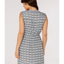 Apricot Check 2 Pocket Zip Tie Midi Dress -Cheap My Dreamy Dress Store check 2 pocket zip tie midi dress p23165 162037 image