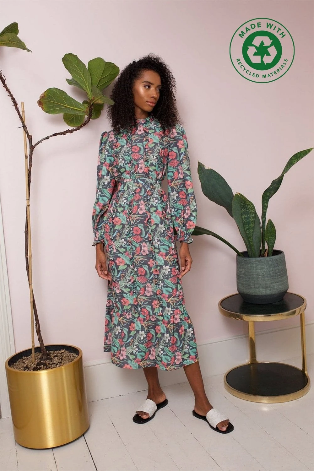 Claire Multi Floral Midi Dress 1 Claire Multi Floral Midi Dress