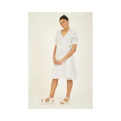 Yumi Cream Broderie Wrap Dress -Cheap My Dreamy Dress Store cream broderie wrap dress p8295 70502 image