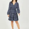 Daisy Printed Tiered Wrap Dress