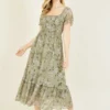 Yumi Delicate Floral A Line Dress
