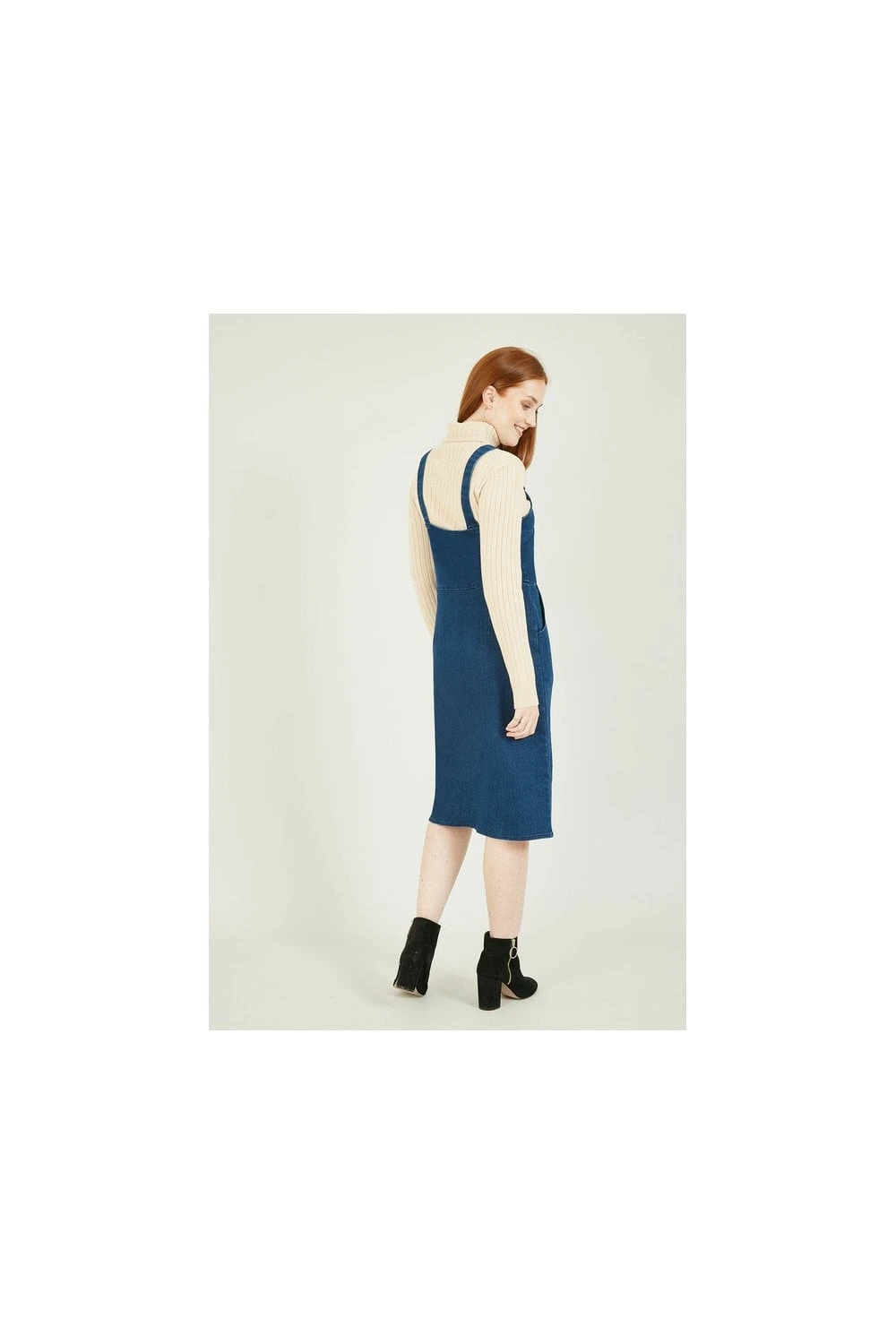 Yumi Denim Dungaree Dress 3 Yumi Denim Dungaree Dress - Image 3