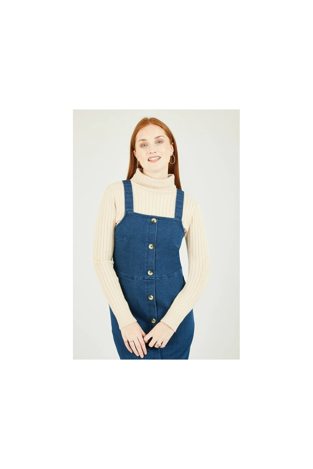 Yumi Denim Dungaree Dress 2 Yumi Denim Dungaree Dress - Image 2