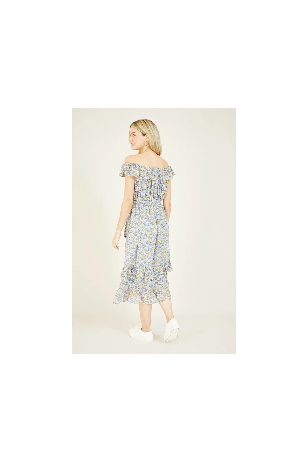 Yumi Ditsy Floral Bardot Dress 4 Yumi Ditsy Floral Bardot Dress - Image 4
