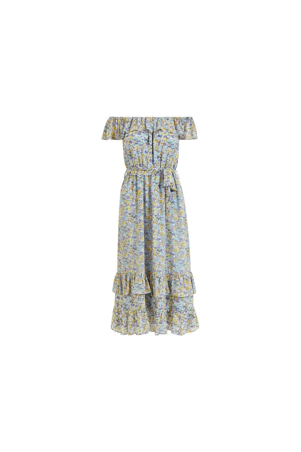 Yumi Ditsy Floral Bardot Dress 5 Yumi Ditsy Floral Bardot Dress - Image 5