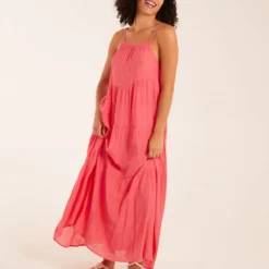 Drawstring Tier Maxi Dress