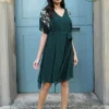 Eliza Green Cape Dress