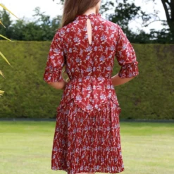 Floral Chiffon Pleat Detail Dress -Cheap My Dreamy Dress Store floral chiffon pleat detail dress p19525 146494 image