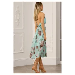 Floral Print Pleated Wrap Body Midi Dress -Cheap My Dreamy Dress Store floral print pleated wrap body midi dress p14294 122606 image
