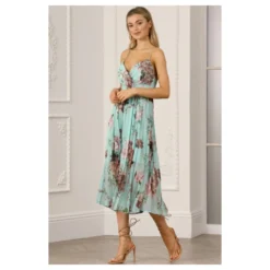 Floral Print Pleated Wrap Body Midi Dress -Cheap My Dreamy Dress Store floral print pleated wrap body midi dress p14294 122610 image