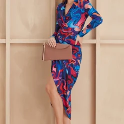 Forever Wrap Midi Dress With Front Slit In Purple Multicolour Print 7 Forever Wrap Midi Dress With Front Slit In Purple Multicolour Print -Cheap My Dreamy Dress Store forever wrap midi dress with front slit in purple multicolour print p16439 132680 image