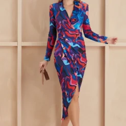 Forever Wrap Midi Dress With Front Slit In Purple Multicolour Print 8 Forever Wrap Midi Dress With Front Slit In Purple Multicolour Print -Cheap My Dreamy Dress Store forever wrap midi dress with front slit in purple multicolour print p16439 132681 image