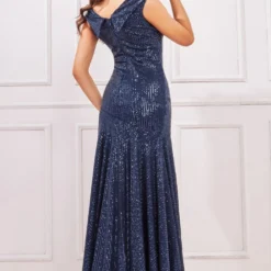 Bardot Sequin Pleated Maxi Dress - Navy -Cheap My Dreamy Dress Store goddiva bardot sequin pleated maxi dress navy p22671 159685 image